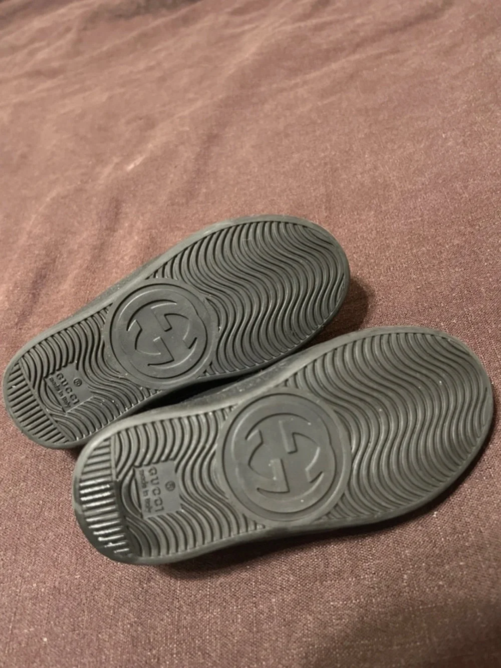 Gucci Kids Black Leather Velcro Dress Shoes